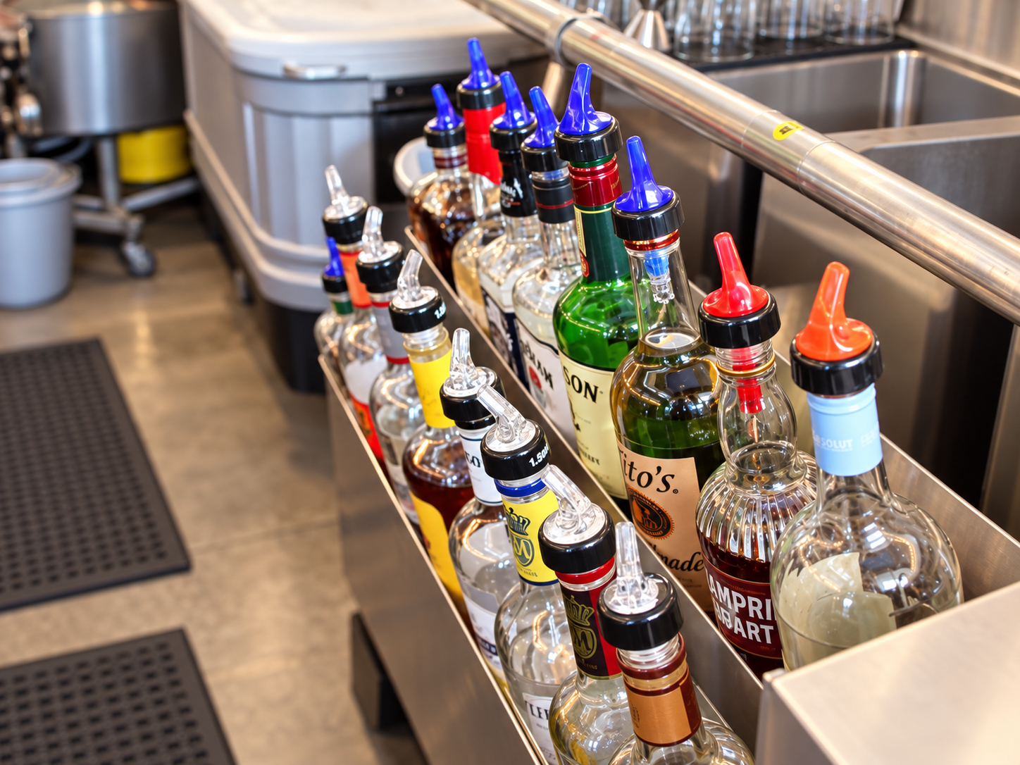 Bar and drink selection at Catty-Corner Ice House